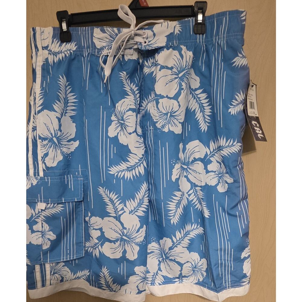 Tru Cal Board Shorts Mens 2X Floral Swim Trunks Surf Beach Swimwear NWT